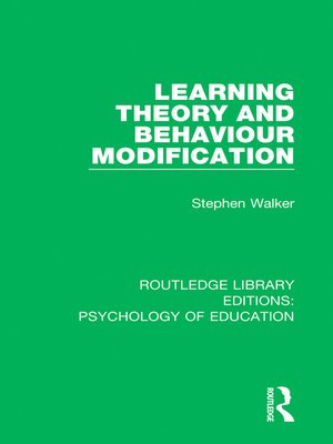 cover image of Learning Theory and Behaviour Modification